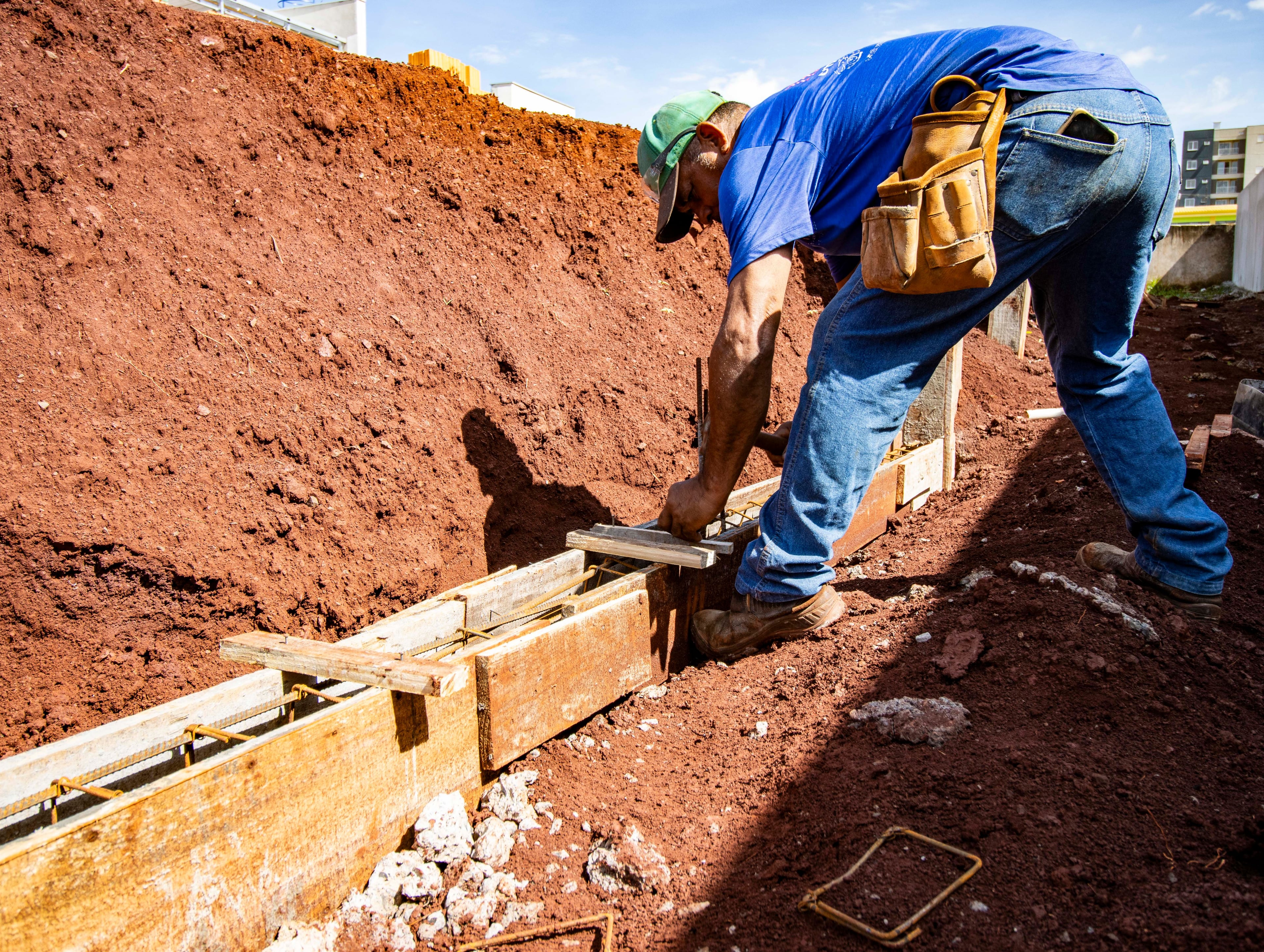 Contractor building a home foundation in North Little Rock, AR