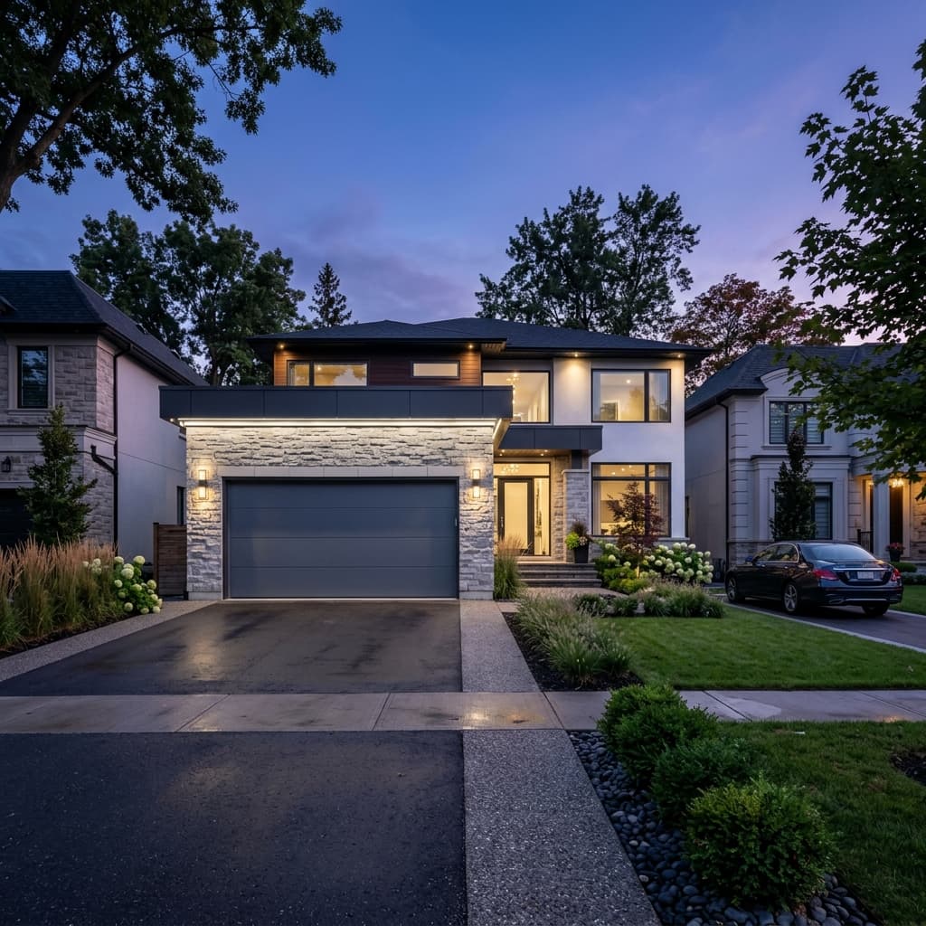 Modern residential garage door installed by Daniel's Garage Doors