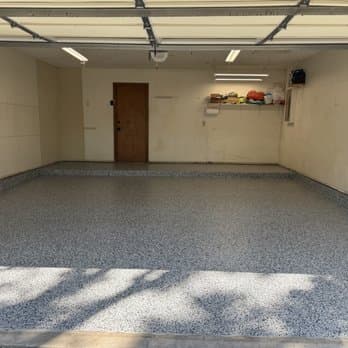 Rustic epoxy floor coating Albuquerque mountain property by NM Concrete Coating Pros