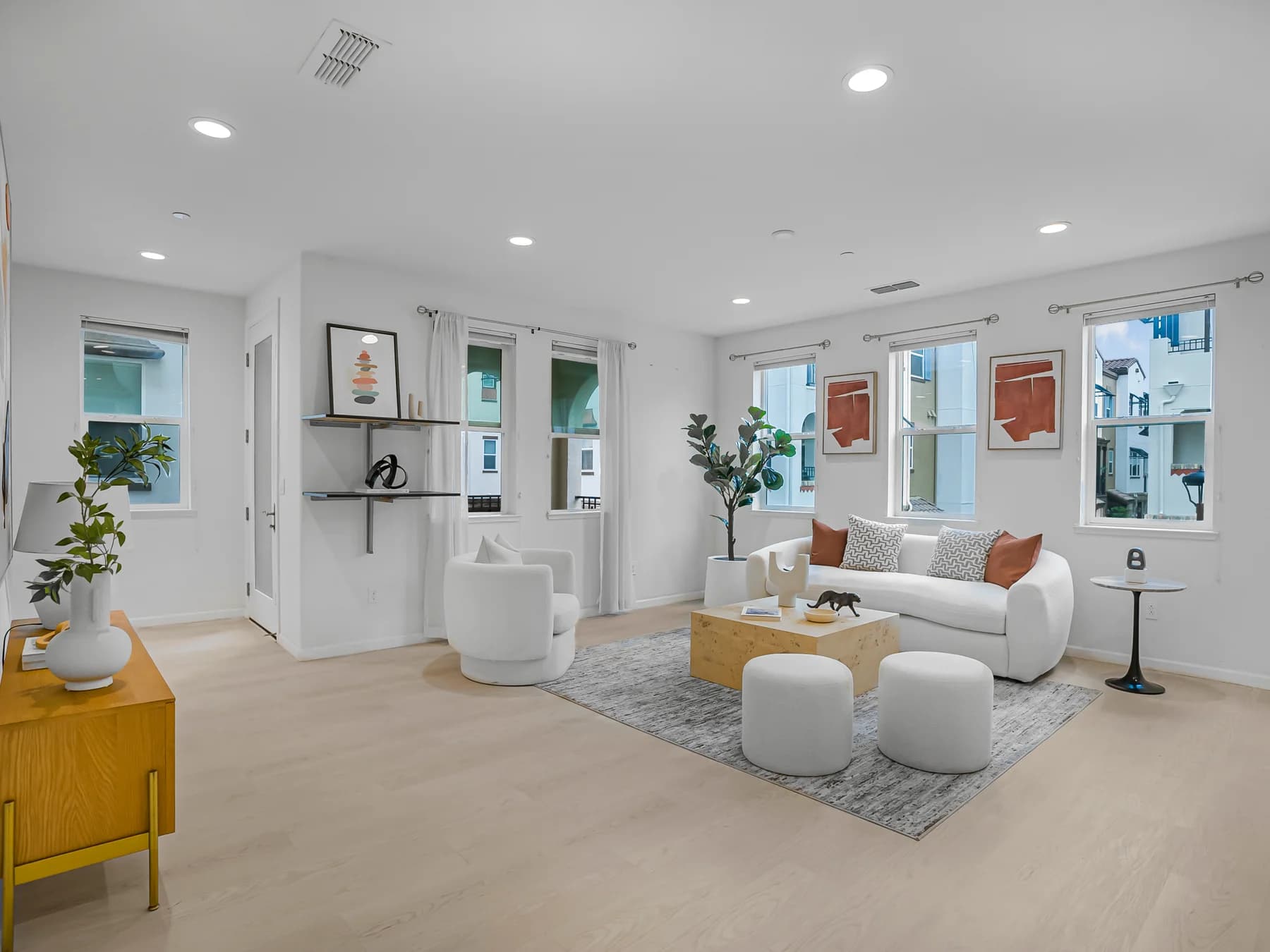 Living and dining space from the 73 Montecito Vista Drive portfolio gallery